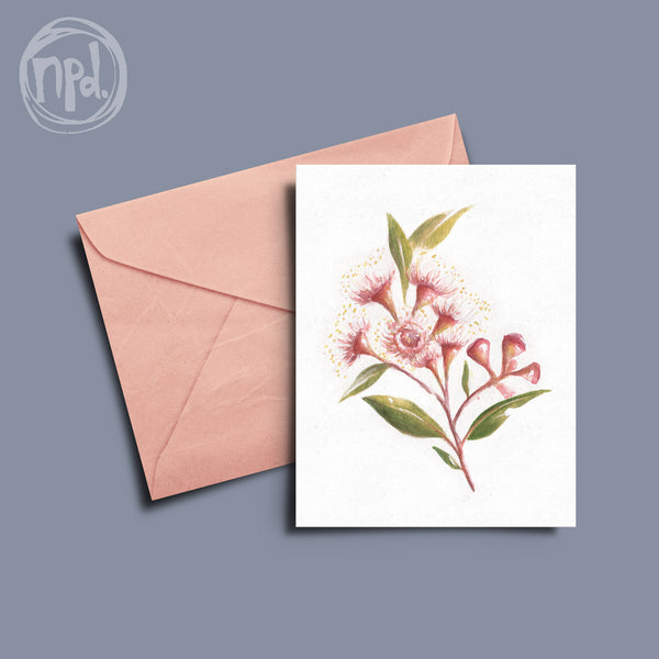 Pink Flowering Gum Card- Greeting Card