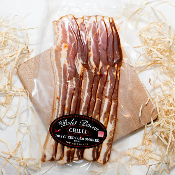 Boks Bacon Chilli Dry Cured Cold Smoked 180g