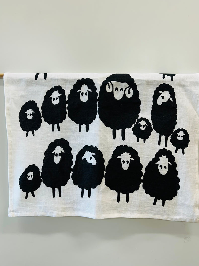 Soul Bouy - Tasmanian Flock of Sheeps Linen Tea Towel