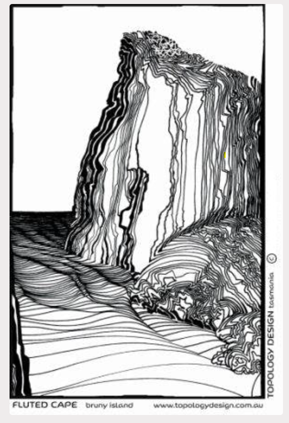 Fluted Cape, Bruny Island Tea Towel