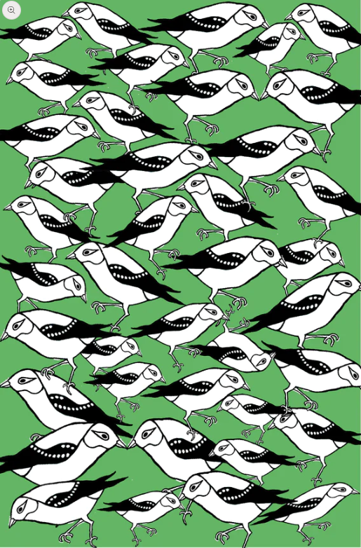 Green Spotty- Spotted Pardalote Tea Towel