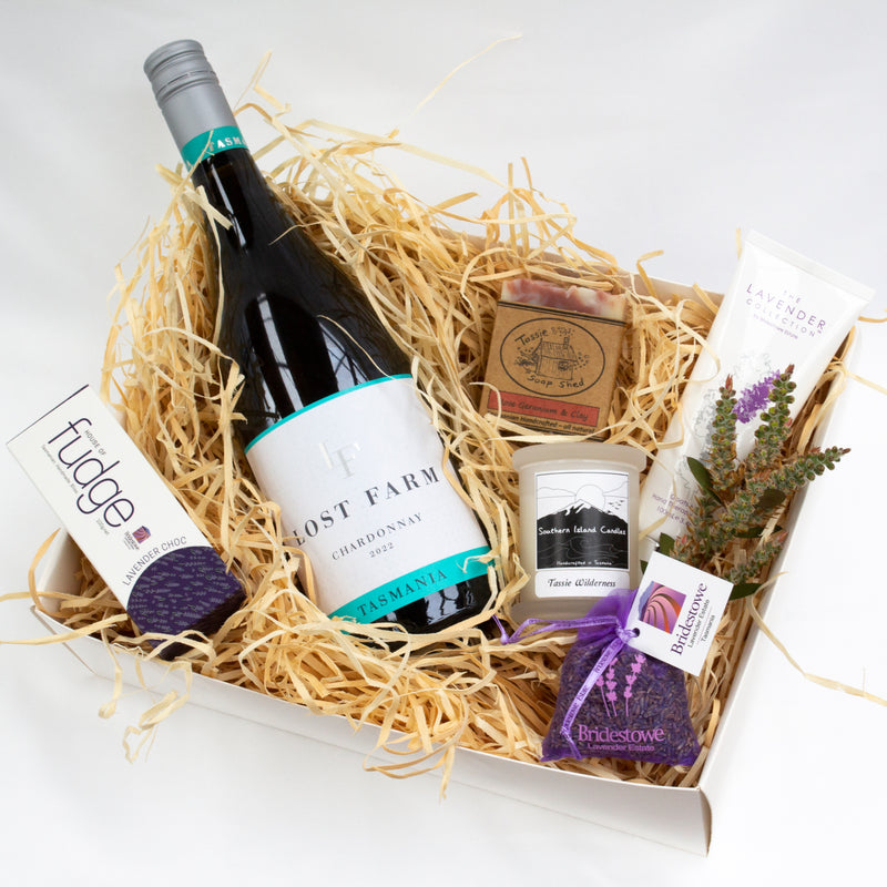 Tasmanian Vegan Beauty Hamper with Wine