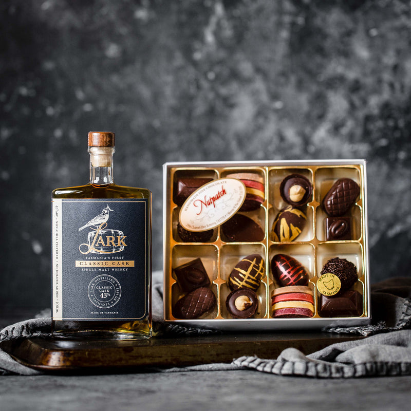 Christmas Gift of Gluten Free Chocolates and Lark Whisky