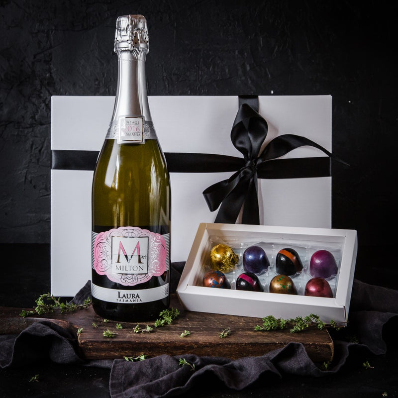 Mother's Day Gift with Sparkling Rosé and Handmade Chocolates