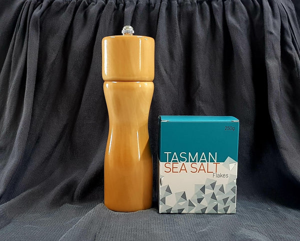 Huon Pine Salt Grinder and Tasman Sea Salt