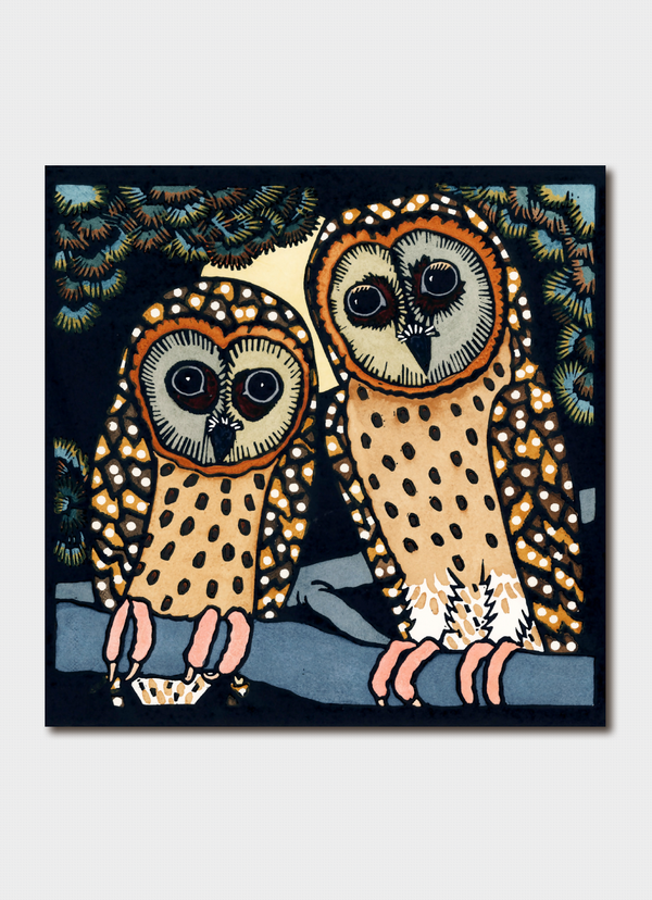 Kit Hiller – Masked Owls - Greeting Card