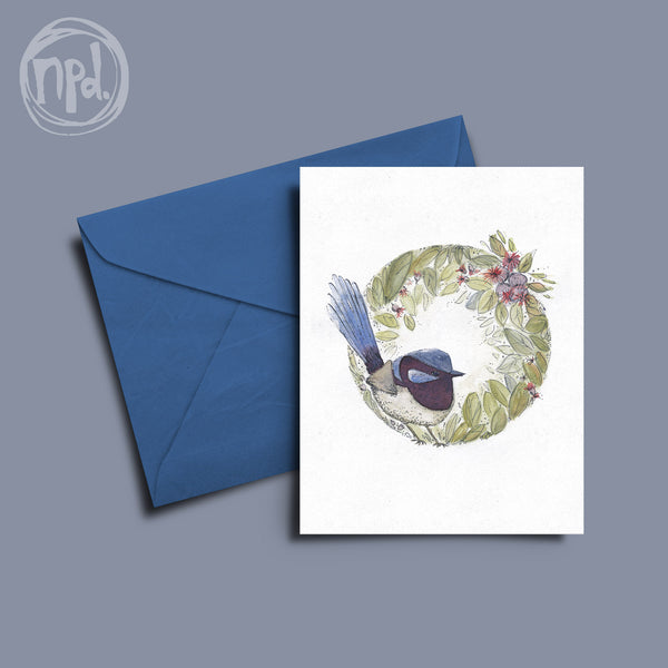 Blue Wren Card- Greeting Card